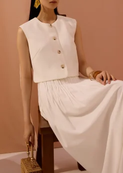 Love, Bonito Tops*Sammie Boxy Button Down Crop Top